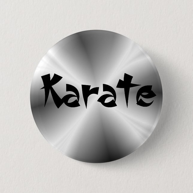 Faux Silver Karate Round Button (Front)