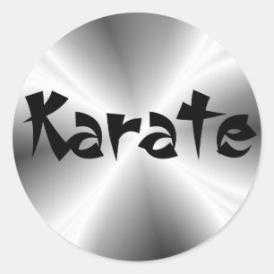 Faux Silver Karate Round Sticker