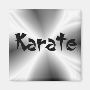 Faux Silver Karate Square Magnet