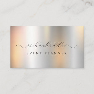  Faux Silver Metallic Elegant Unique  Business Card