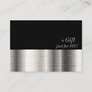 Faux Silver Metallic Gift Certificate