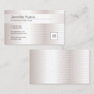 Faux Silver Modern Elegant Glamourous Template Business Card