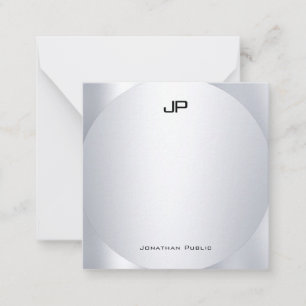 Faux Silver Monogram Personalised Elegant Template