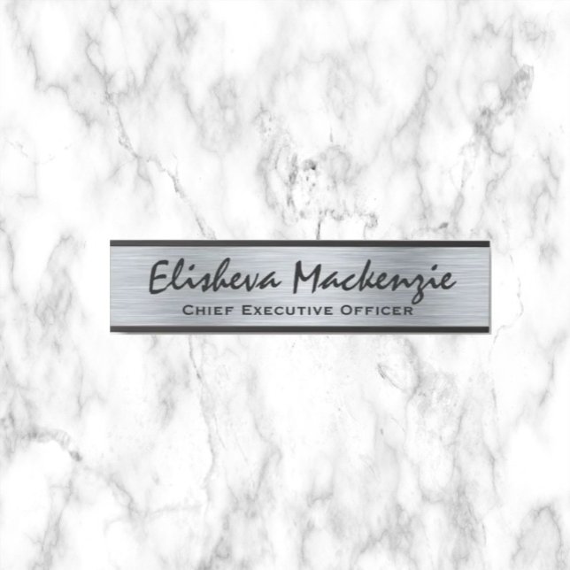 Faux Silver Office Door Sign Signs  Name Plate (Creator Uploaded)