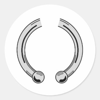 Faux Silver Piecing Classic Round Sticker