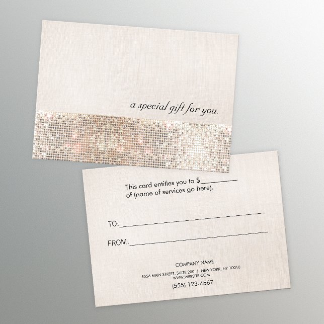 Faux Silver Sequins Beauty Gift Certificate (Creator Uploaded)