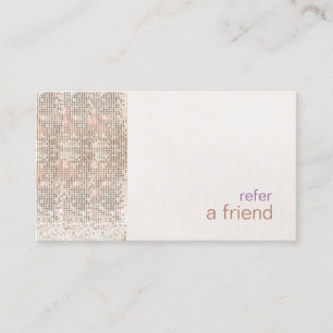 Faux Silver Sequins Customer Referral Salon Card