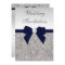 Faux Silver Sequins Diamonds Navy Bow Wedding