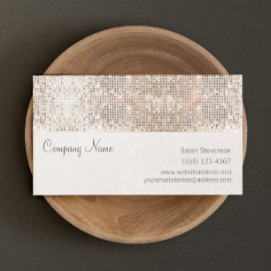  Faux Silver Sequins Fun Trendy  Business Card