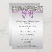 Faux Silver Sequins Lilac Bow Rehearsal Dinner