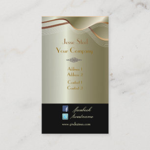 Faux silver stainless steel business card