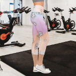 Faux Silver Stars On Pastel Pink Blue Orange  Capri Leggings<br><div class="desc">Cute Capri leggings design featuring faux silver metallic stars on a pastel pink,  blue and orange colour blend background. Experience comfort and style like never before with these captivating Capri leggings.</div>