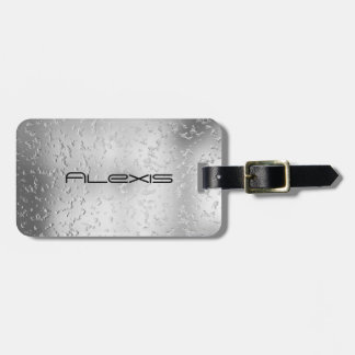 Faux Silver Textured Metal 015 Luggage Tag