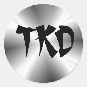Faux Silver TKD Round Sticker