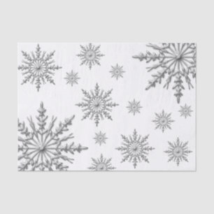 Faux Silver Winter Snowflakes Tissue Paper