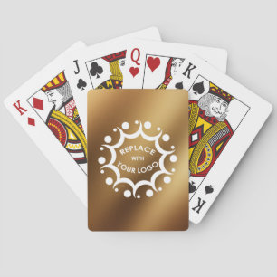 Faux Smooth Gold Branded with Your Corporate Logo Playing Cards