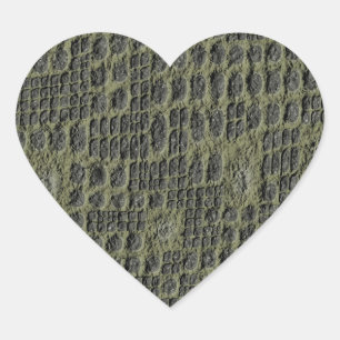 Faux Snake Skin Heart Sticker