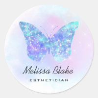 •faux sparkle blue butterfly logo 