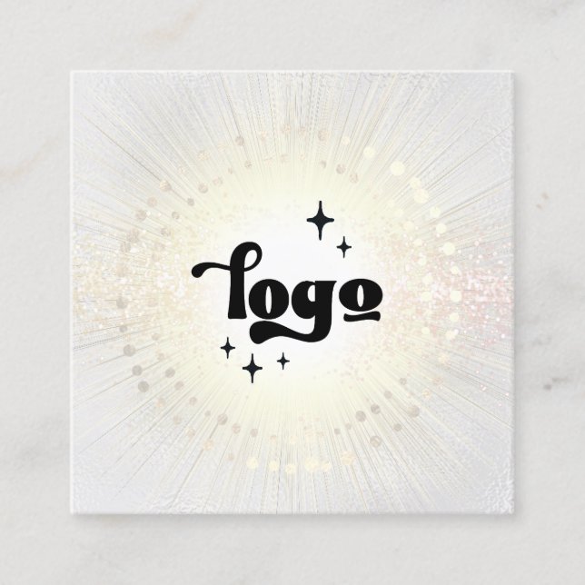 faux sparkle design logo square business card (Front)