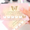 faux sparkle pink butterfly loyalty card