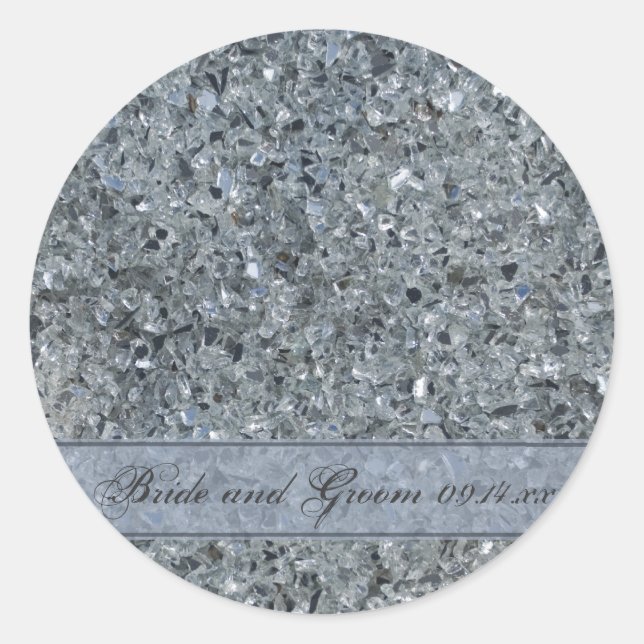 Faux Sparkle Wedding Envelope Seals (Front)