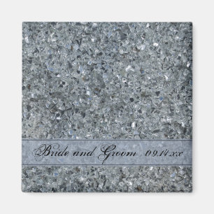 Faux Sparkle Wedding Magnet