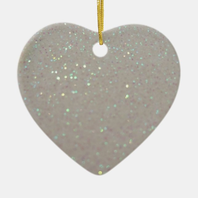 Faux Sparkles & Glitter - Cream White Ceramic Tree Decoration (Front)