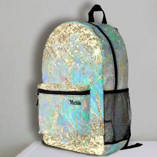 faux sparkling chunky glitter abstract printed backpack