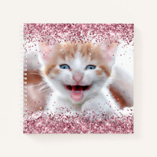 Faux Sparkly Pink Glittery Photo Drawing Notebook