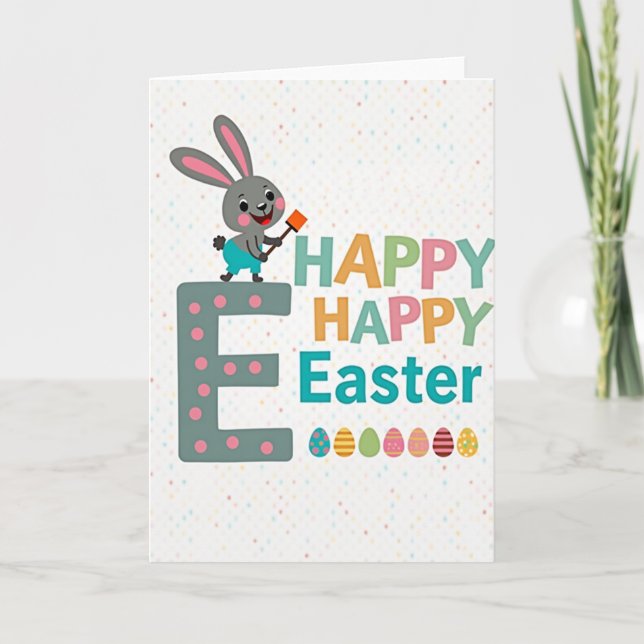 Faux Speckle Easter Fun Card (Front)