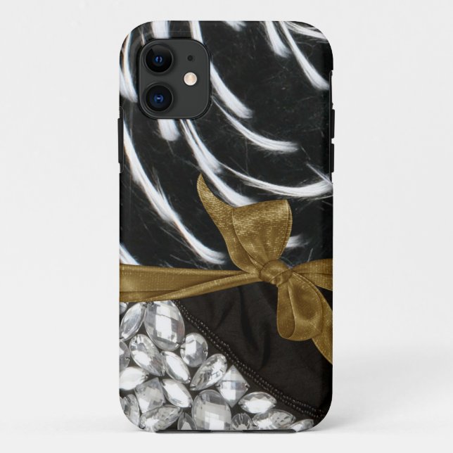 Faux Spiked Fur & Jewels Iphone 5 Case (Back)