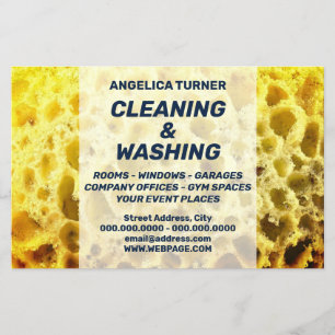 Faux sponge texture funny cleaning flyer