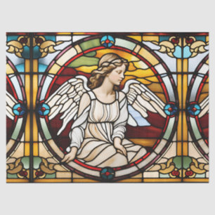 Faux Stained Glass Angel for Decoupage Craft Tissu Tissue Paper
