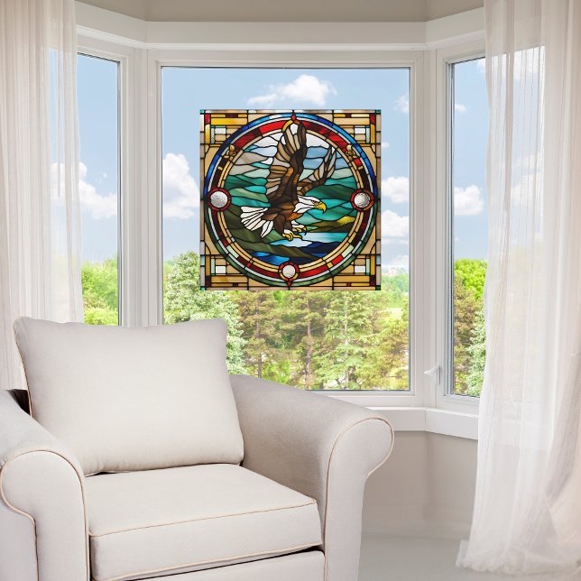 Faux Stained Glass Bald Eagle Window Cling (Creator Uploaded)