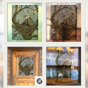 Faux Stained Glass Eagle and Eaglet