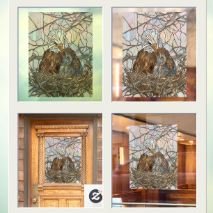 Faux Stained Glass Eagle and Eaglet