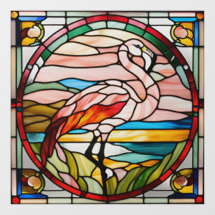 Faux Stained Glass Flamingo