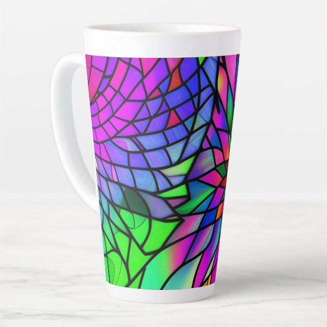 Faux Stained Glass Latte Mug (Left Angle)