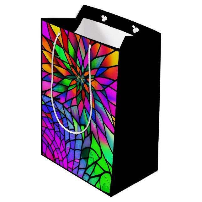 Faux Stained Glass  Medium Gift Bag (Back Angled)