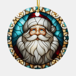 Faux Stained Glass Santa Christmas Ornament 4