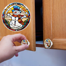 Faux Stained Glass Snowman