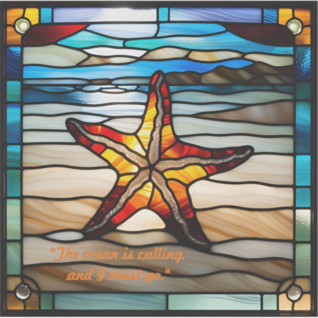 Faux Stained Glass Starfish Sticker (Front)