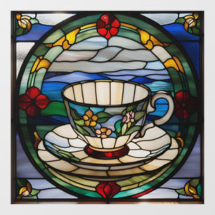 Faux Stained Glass Tea Cup and Saucer