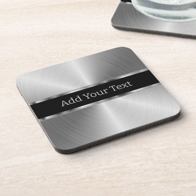 Faux Stainless Steel Look Coaster (Left Side)