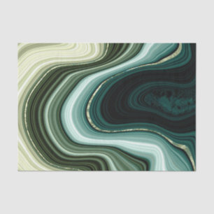 Faux Stone Abstract Green and Blue Earth Tones Tissue Paper