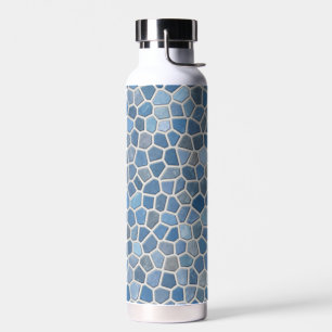 Faux Stone Mosaic in Blue Water Bottle