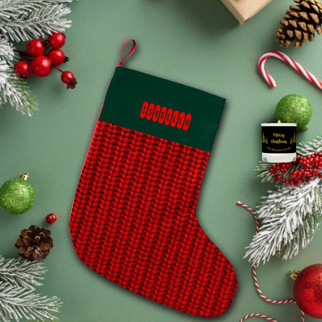 Faux Sweater Knit Custom Name  Small Christmas Stocking (Creator Uploaded)