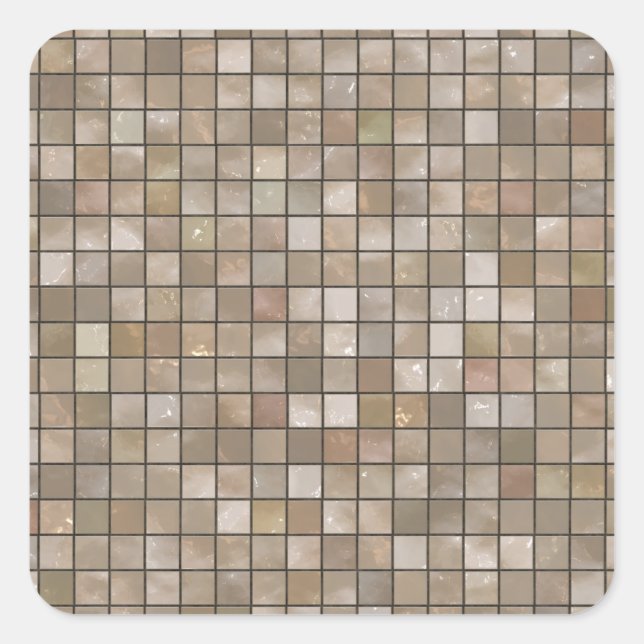 Faux Tan Floor Tile Image Square Sticker (Front)