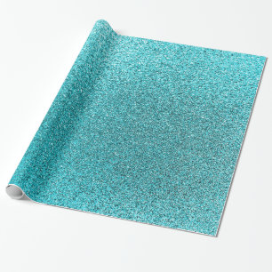 Faux Teal Blue Glitter Background Sparkle Texture Wrapping Paper