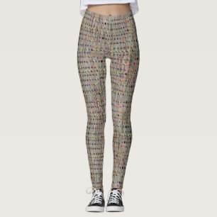 faux texture with dots pattern leggings
